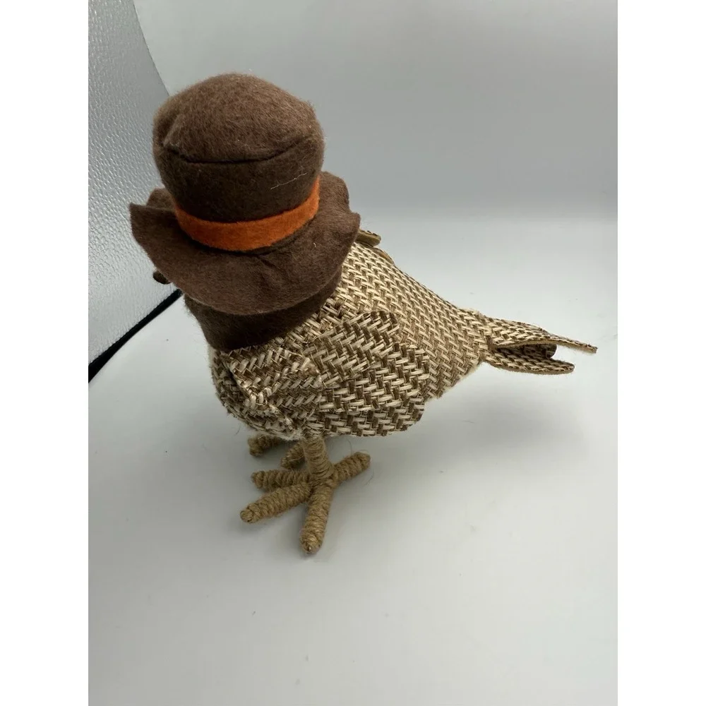 Target Spritz Bird Fall Harvest Fabric Featherly Friend Brown Top Hat Rare 2015